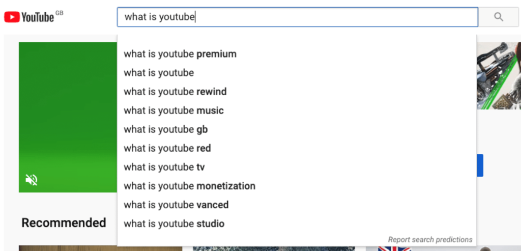YouTube搜索功能與Google類似