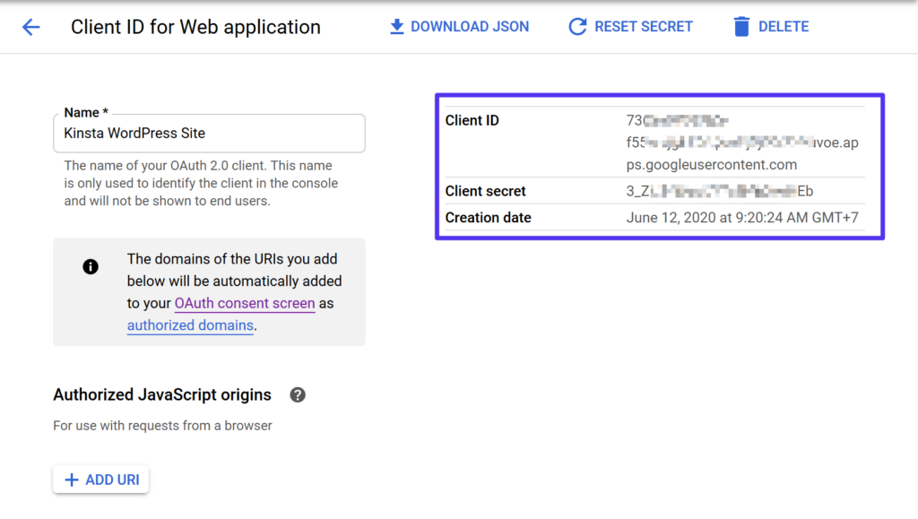 您的Gmail API客戶端ID