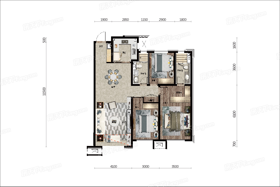 中海和平之門GHOUSE天際115㎡戶型圖